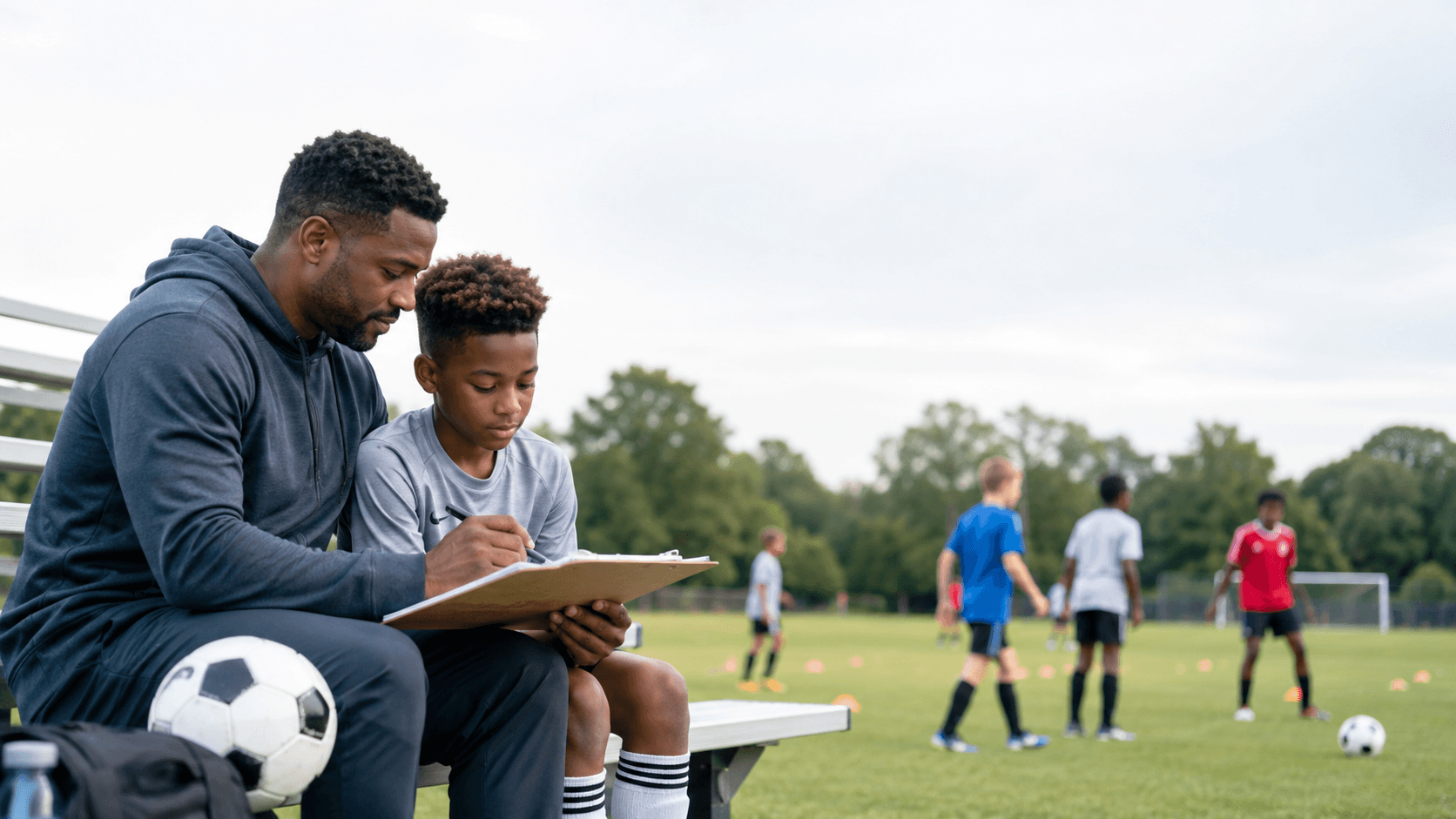 Parent and player preparing for tryout decisions together